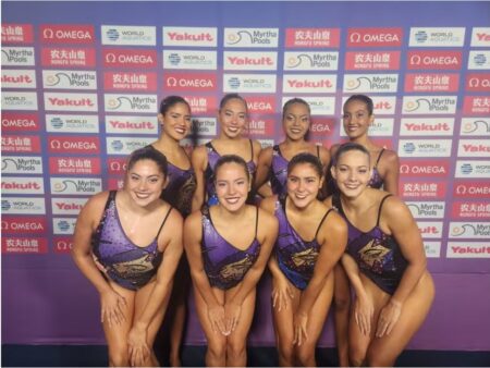 Seleção brasileira avança para a final por equipes do nado artístico no Campeonato Mundial.